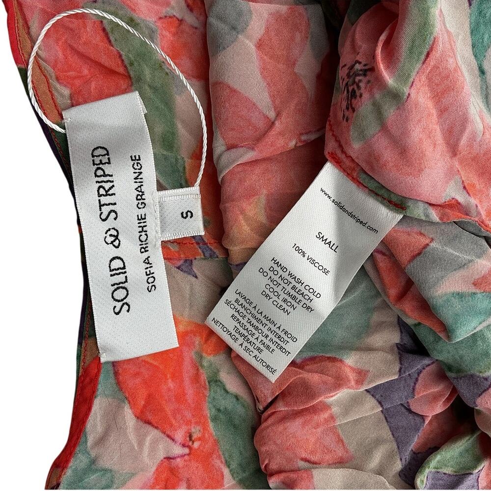 Solid & Striped Floral Multicolor Viv Halter Maxi Dress Size S - Picture 4 of 4